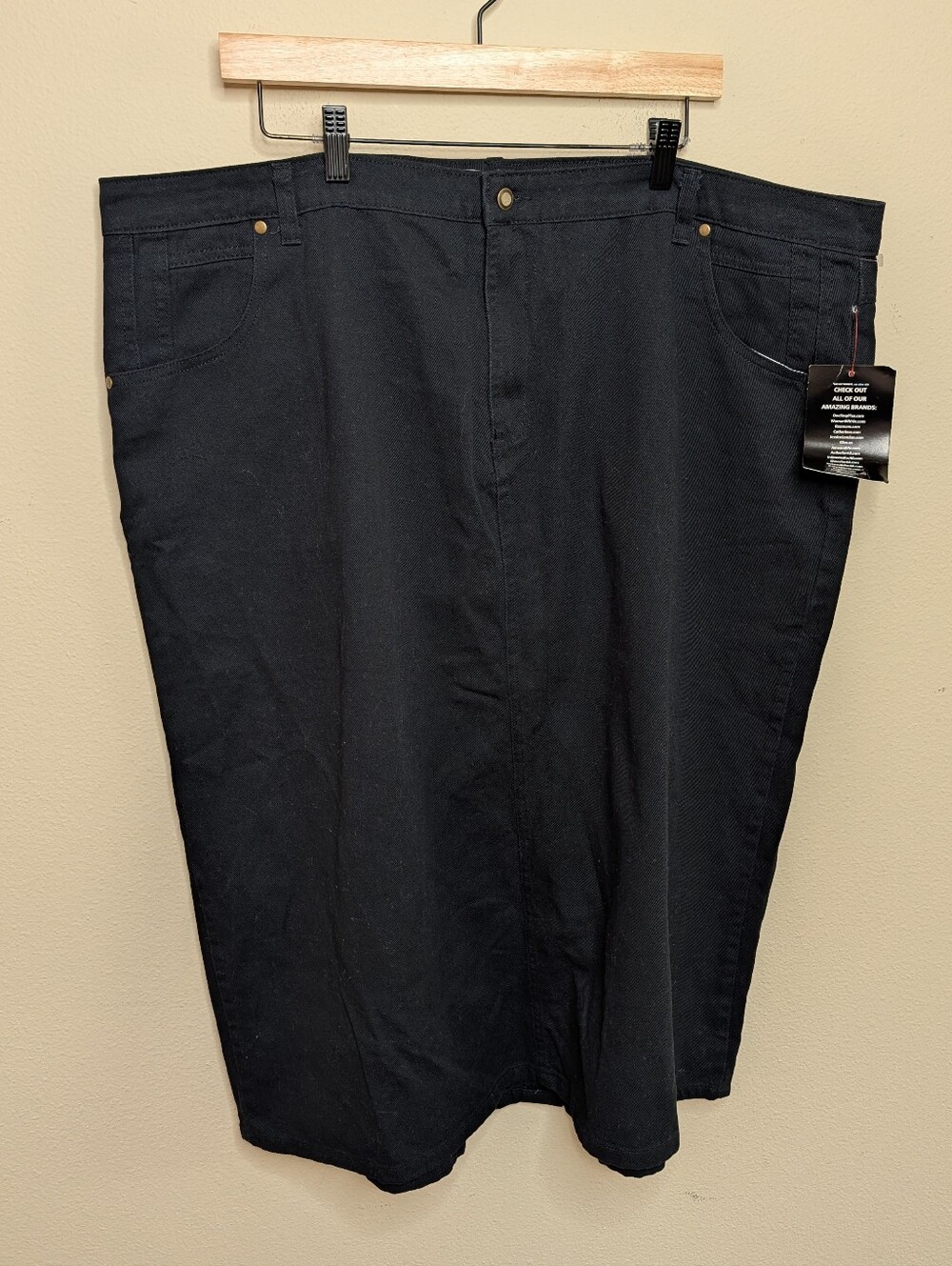 NWT Jessica London Black Denim A-Line Skirt 26W